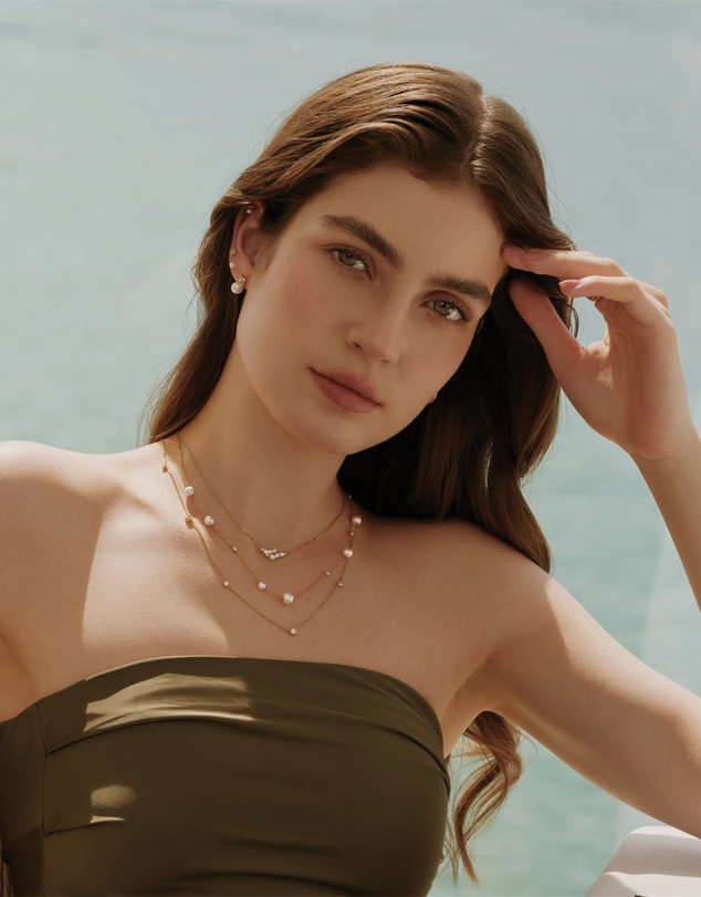 Ania Haie - Ania Haie Gold Shell Pearl Cluster Necklace