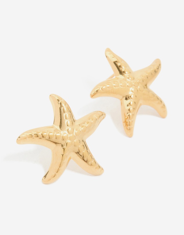 Lovisa - Waterproof Gold Plated Stainless Steel Dancing Starfish Stud Earrings