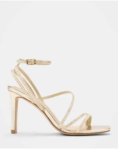 Forever New - Crystal Jewelled Asymmetrical Strap Sandals