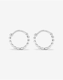 Michael Hill - 12mm Medium Beaded Huggie Earrings in Sterling Silver