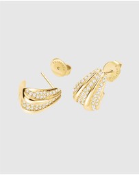 Rosefield - Pavé Striped Gold-Tone Stud Earrings