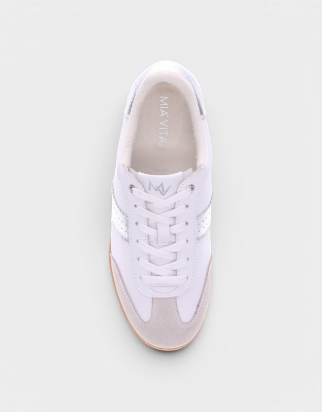 Mia Vita - Ramona II Lace-Up Casual Sneaker - White/Silver