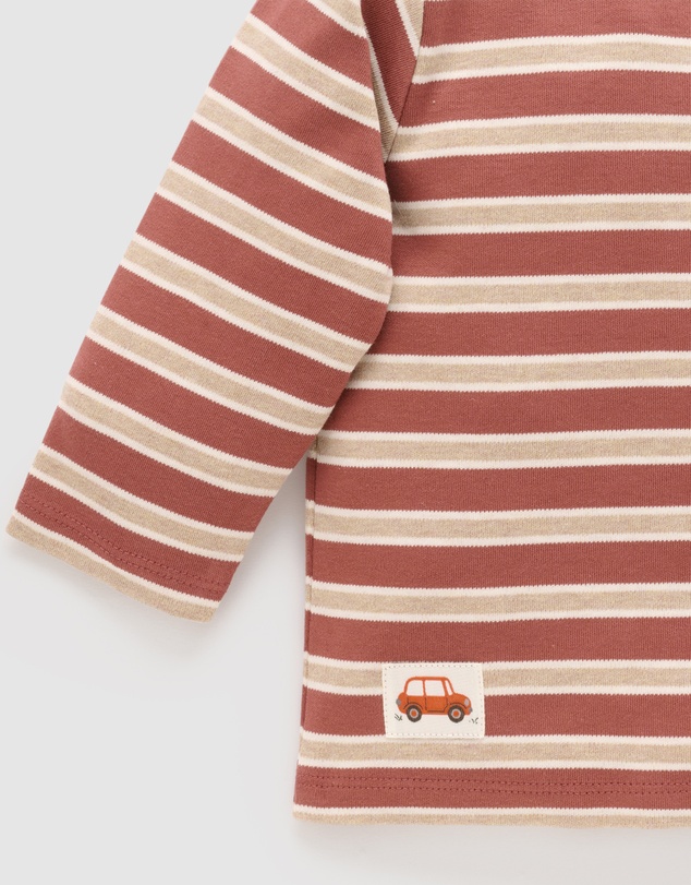 Purebaby - Stripey Thick Long Sleeve Tee -Kids-Babies
