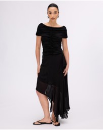 Minima Esenciales - Saffron Jersey Ruched Top
