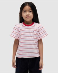 Tommy Hilfiger - Girls Stripe Relaxed Jersey Crew Neck Top - Kids