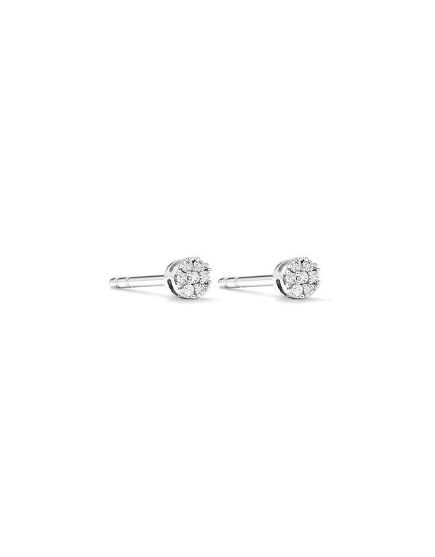 Michael Hill - Round Diamond Cluster Stud Earrings in 10kt White Gold