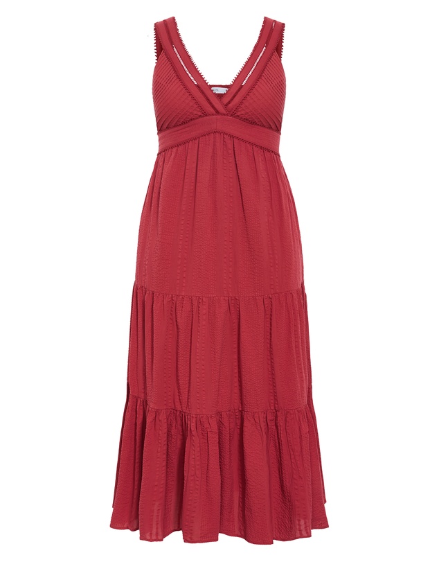 City Chic - Plus size Belle Trim Cotton Dress - sienna