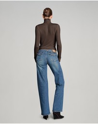 Love and Nostalgia - Secret Agent Rib Turtleneck Top - Espresso