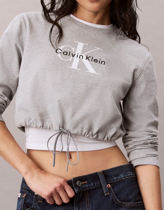 Calvin Klein Jeans - Monologo Cropped Drawstring Tee