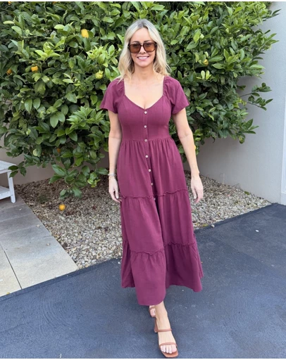 Esther & Co - Celie Dress - Bordeaux
