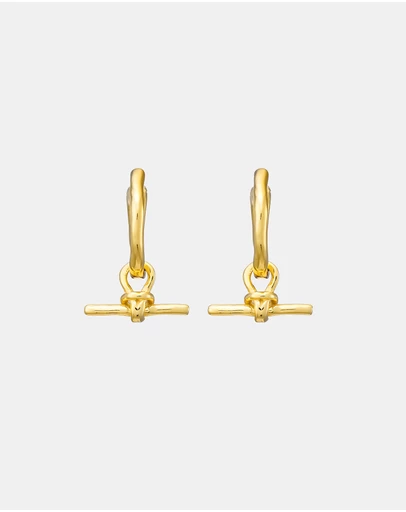 Zoe Olivia - 14K Gold Vermeil Lustre T-Bar Huggies