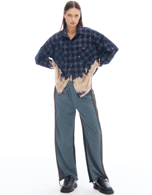 THE TALES - Bleached Check Cord Shirt