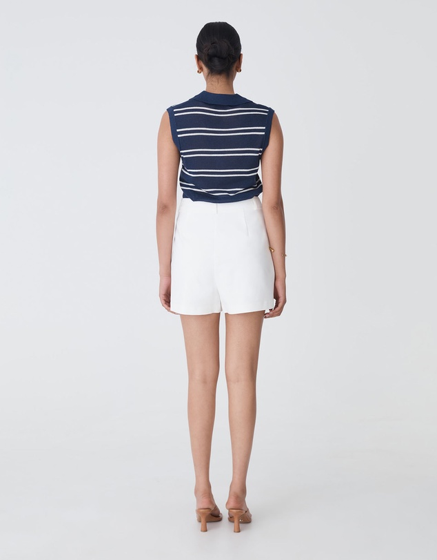 Forcast - Kaia Striped Collared Top