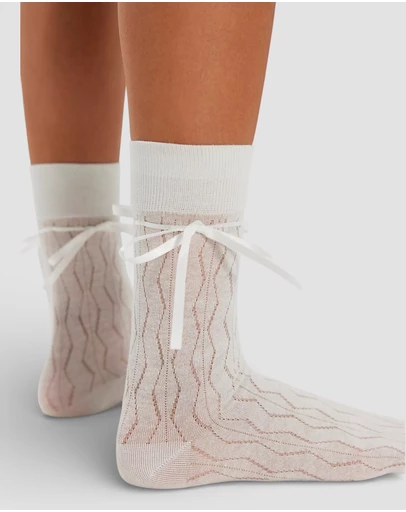 High Heel Jungle - Bella Satin Bow Socks