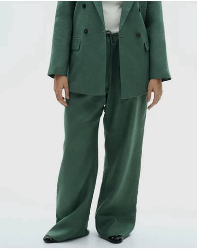 M.N.G - Musgo Straight Linen-Blend Trousers
