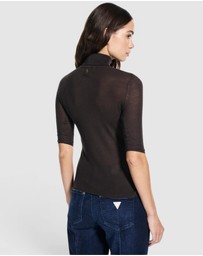 GUESS - Rib Lou Short Sleeve Sweater