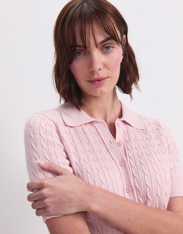 Sportscraft - Cotton Cable Short Sleeve Knit Top
