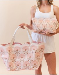 Sky Gazer - Scalloped Edge Beach Bag- Rosebud Cream