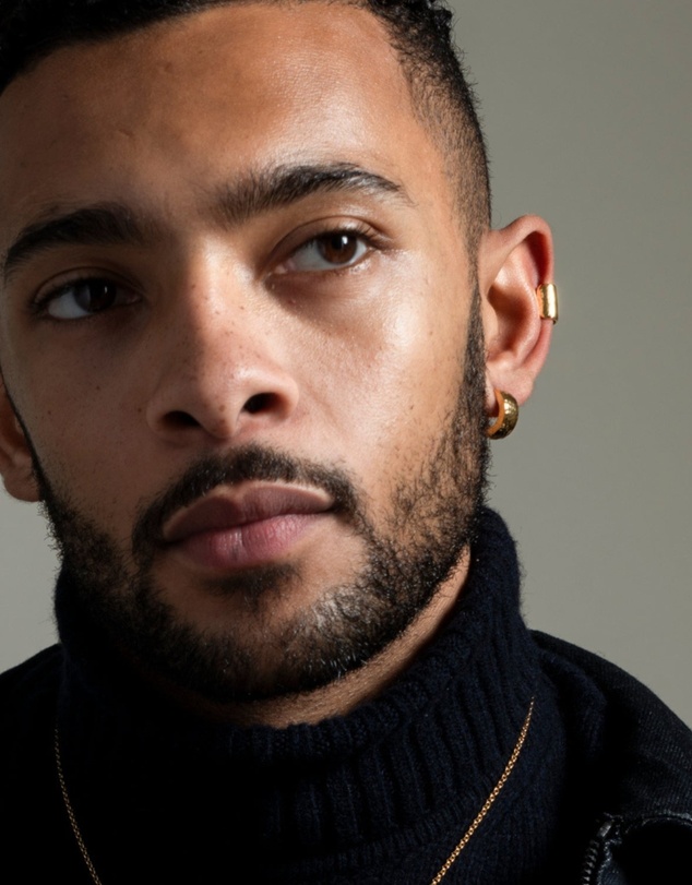Dower & Hall - Men's Long Straight Nomad Ear Cuff in Gold Vermeil