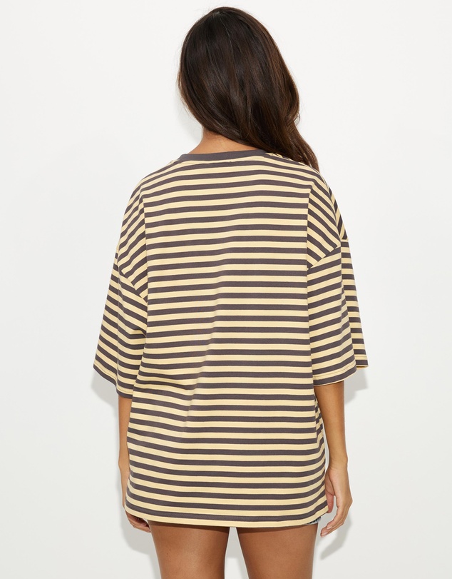 Dazie - Nostalgia Stripe Oversized Boyfriend Tee