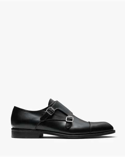 Aquila - D'ORO Collection - Baldwin Leather Monk Strap Shoes
