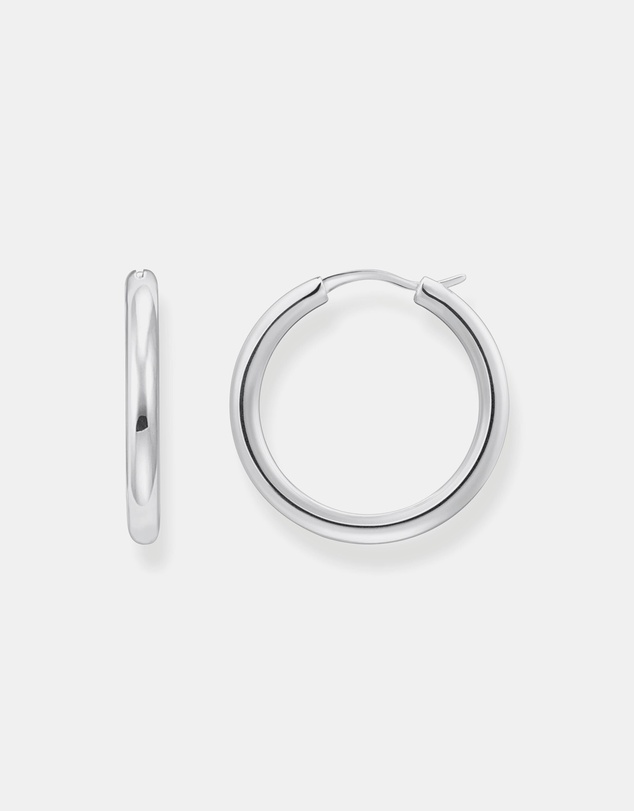 THOMAS SABO - Classic Hoop earrings in wider shape silver