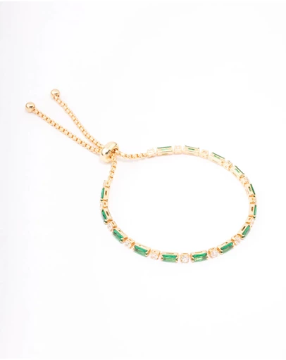 Lovisa - Gold Plated Baguette Stone Toggle Tennis Bracelet