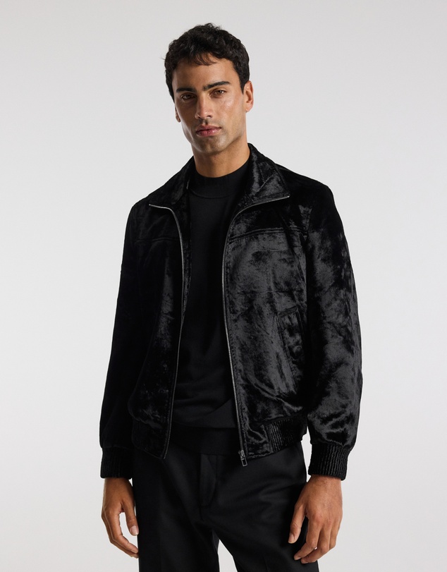 Calibre - Velvet Bomber Jacket Black