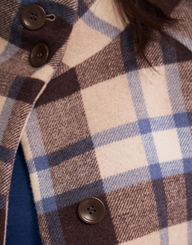 Oxford - Edi Checked Funnel Collar Coat