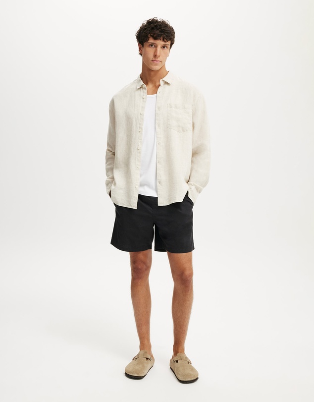 Cotton On - Relaxed Linen Long Sleeve Shirt