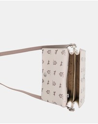 Pierre Cardin - Pierre Cardin Canvas Print/Leather Trim Flap Cross-Body Bag