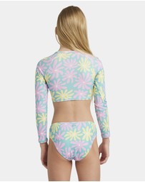 Roxy - Girls 8 to 16 Flower Lover Lycra Two Piece Rash Vest