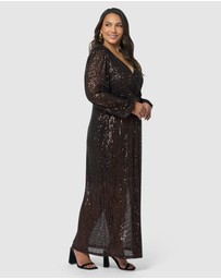 Pink Dusk by Curve Project - All I Want Sequin Maxi Dress