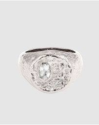 Haze & Glory - ICONIC EXCLUSIVE - Ring Signet Dazzling Topaz - Silver