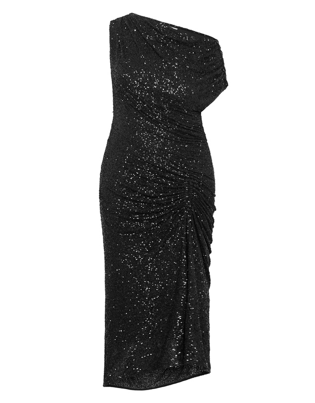 City Chic - Plus size Sequin Star Off Shoulder Maxi Dress - black