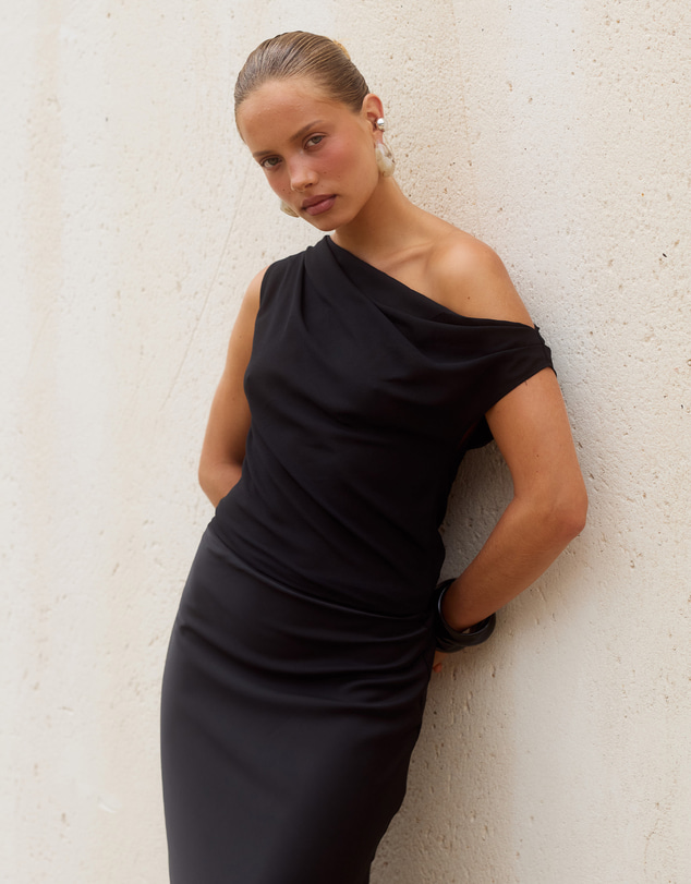 Runaway the Label - Mila Off Shoulder Cowl Maxi Dress