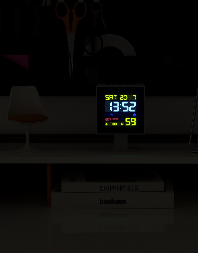 Newgate - Newgate Monolith Lcd Alarm Clock White