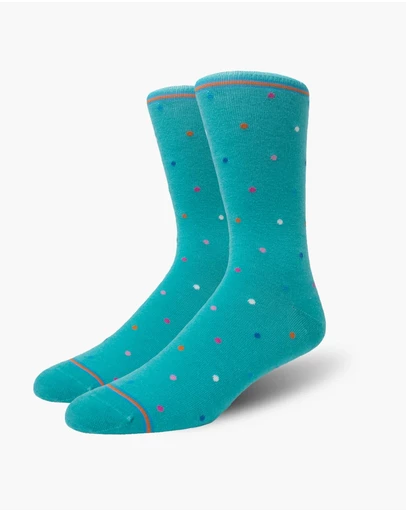 Swanky Socks - Teal Cosmic Polka Dots