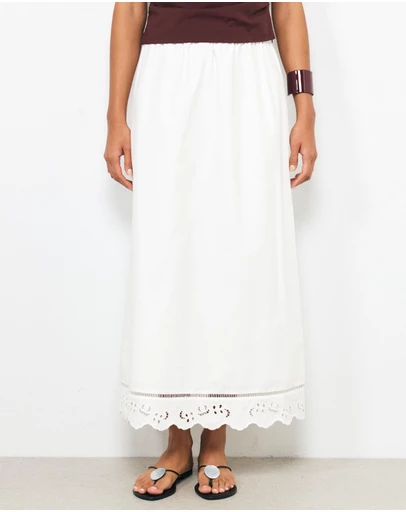 AERE - Bonnie Lace Trim Maxi Skirt