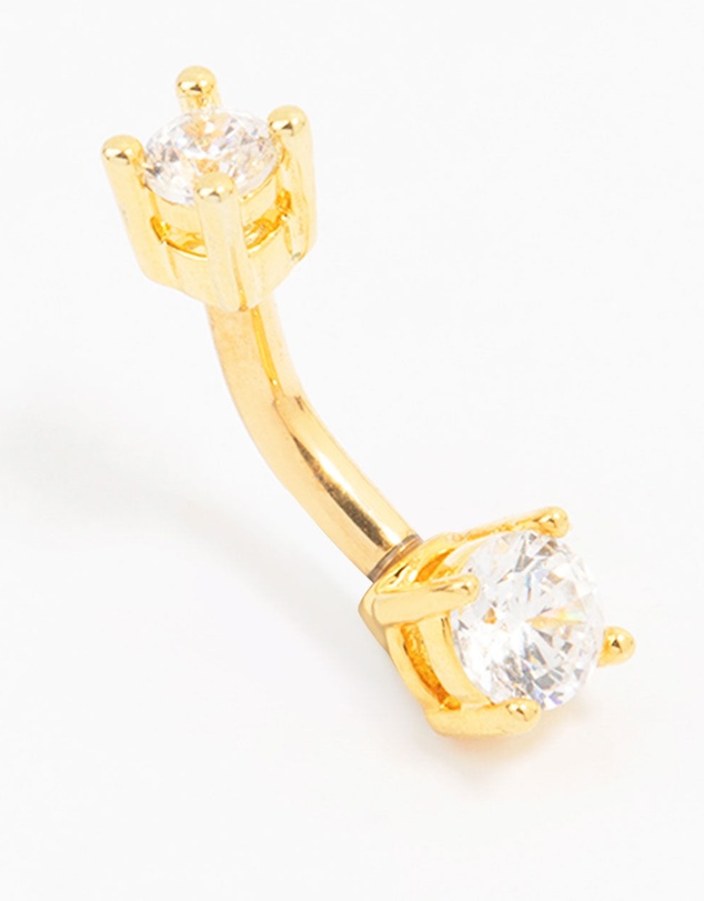 Lovisa - Gold Plated Titanium Mini Double Round Bellybar