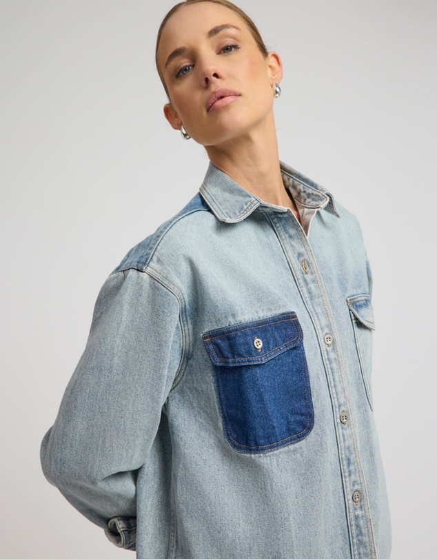 ONE TEASPOON - Saint Tropez Everyday Denim Shacket - Hendrixe Blue