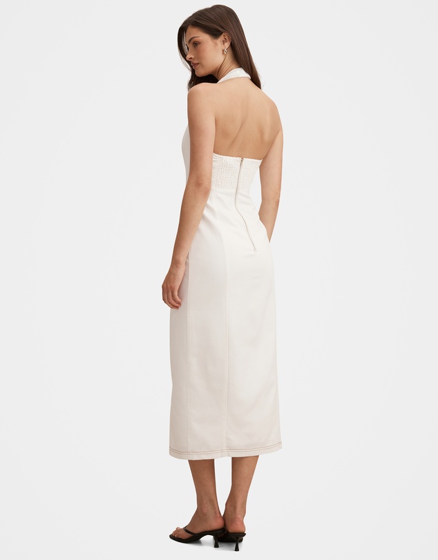Forever New - Amy Halter Neck Denim Midi Dress