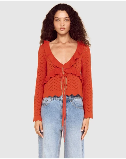 MINKPINK - Fia Pointelle Frill Top