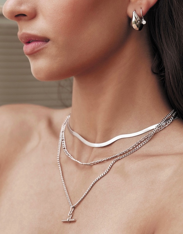 Arms Of Eve - Marcella Double Stack Silver Necklace