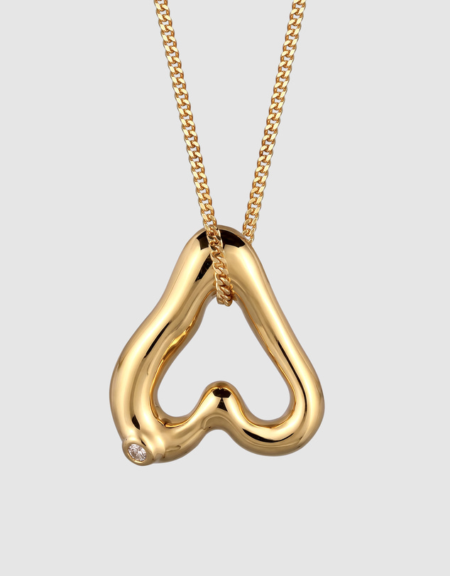 Elli Jewelry - Liquid Heart Topaz Necklace in Gold-Plated 925 Silver