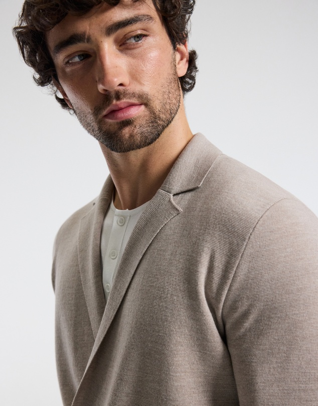 Calibre - Double-Breasted Merino Wool Cardigan Neutral