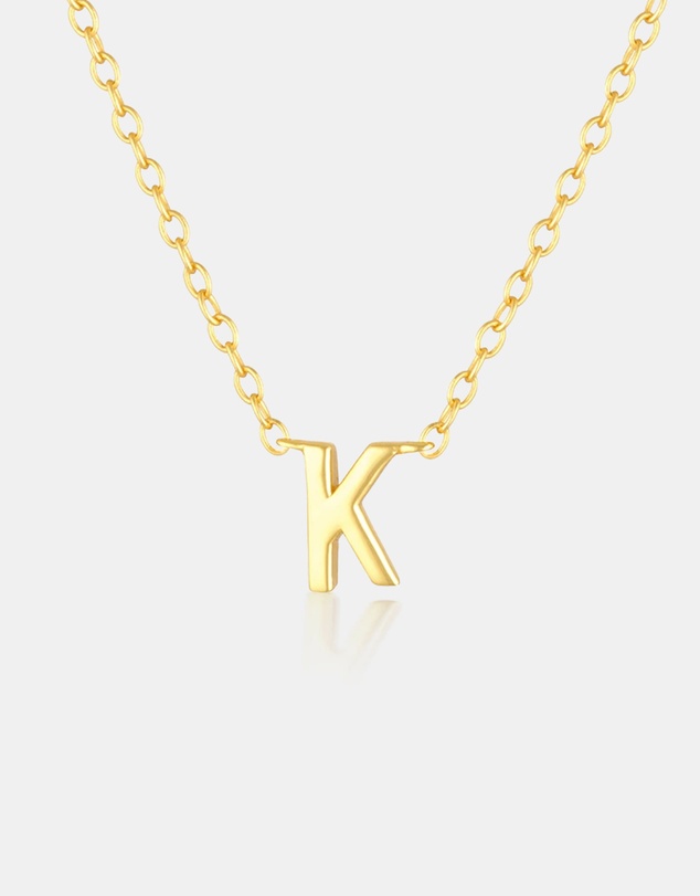 The Silver Collective - Children's A-Z Letter Necklace - K