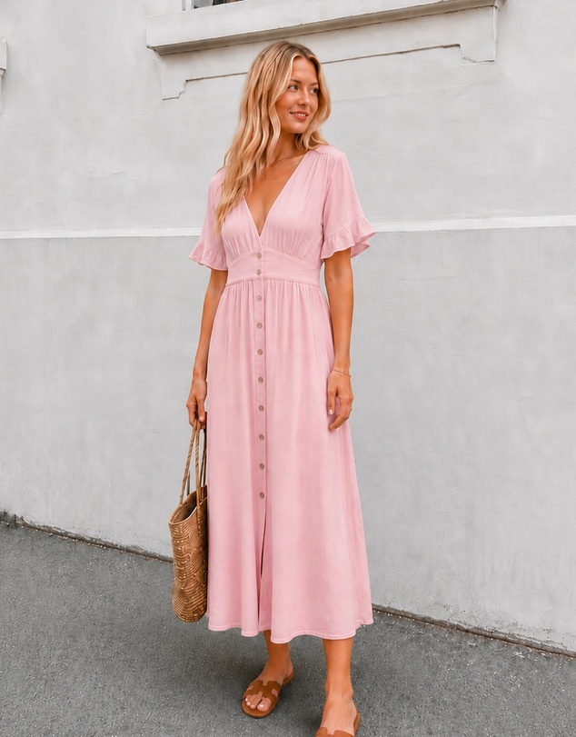 Esther & Co - Korbela Dress - Powder Pink