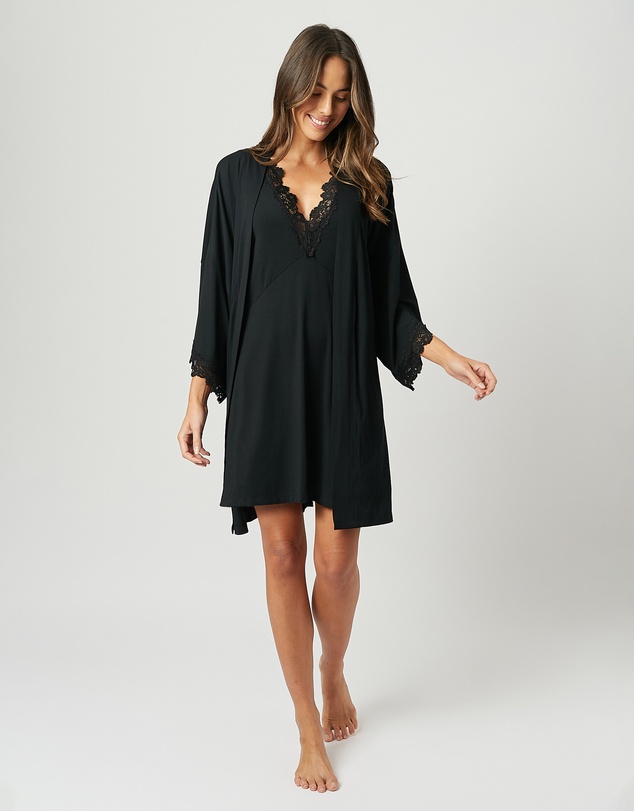 UNE PIECE - Lace Trim Modal Robe