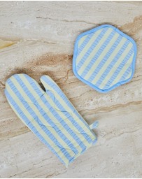 Mosey Me - Butter Blue Seersucker Oven Mitt